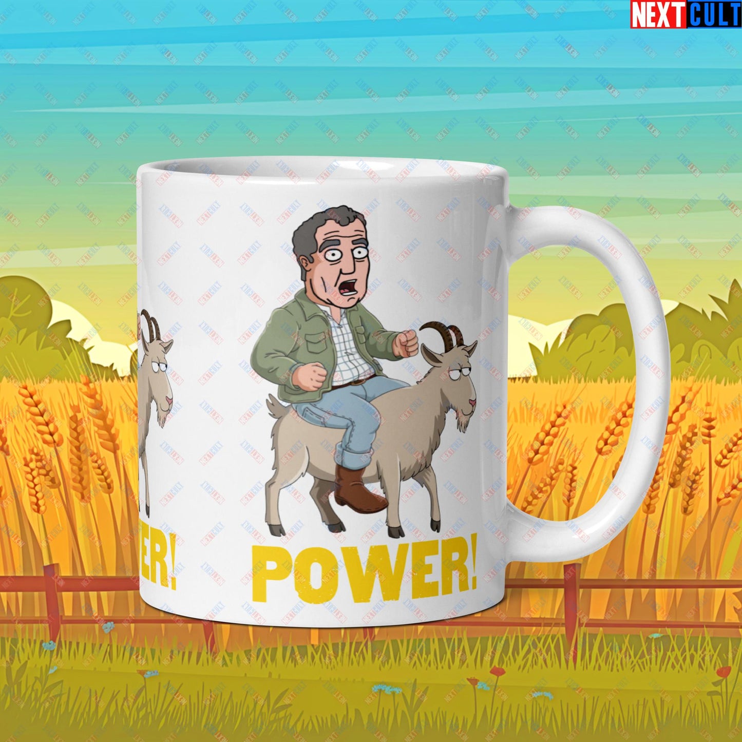 Speed and Power Goat Jeremy Clarkson's Farm Diddly Squat Grand Tour Top Gear Funny Meme Cartoon White glossy mug Default Title Mugs Clarkson's Farm Grand Tour Jeremy Clarkson Top Gear TV Shows Next Cult Brand