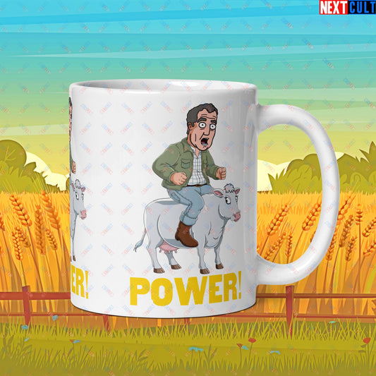 Speed and Power Pepper Cow Jeremy Clarkson's Farm Diddly Squat Grand Tour Top Gear Funny Meme Cartoon White glossy mug Default Title Mugs Clarkson's Farm Grand Tour Jeremy Clarkson Top Gear TV Shows Next Cult Brand