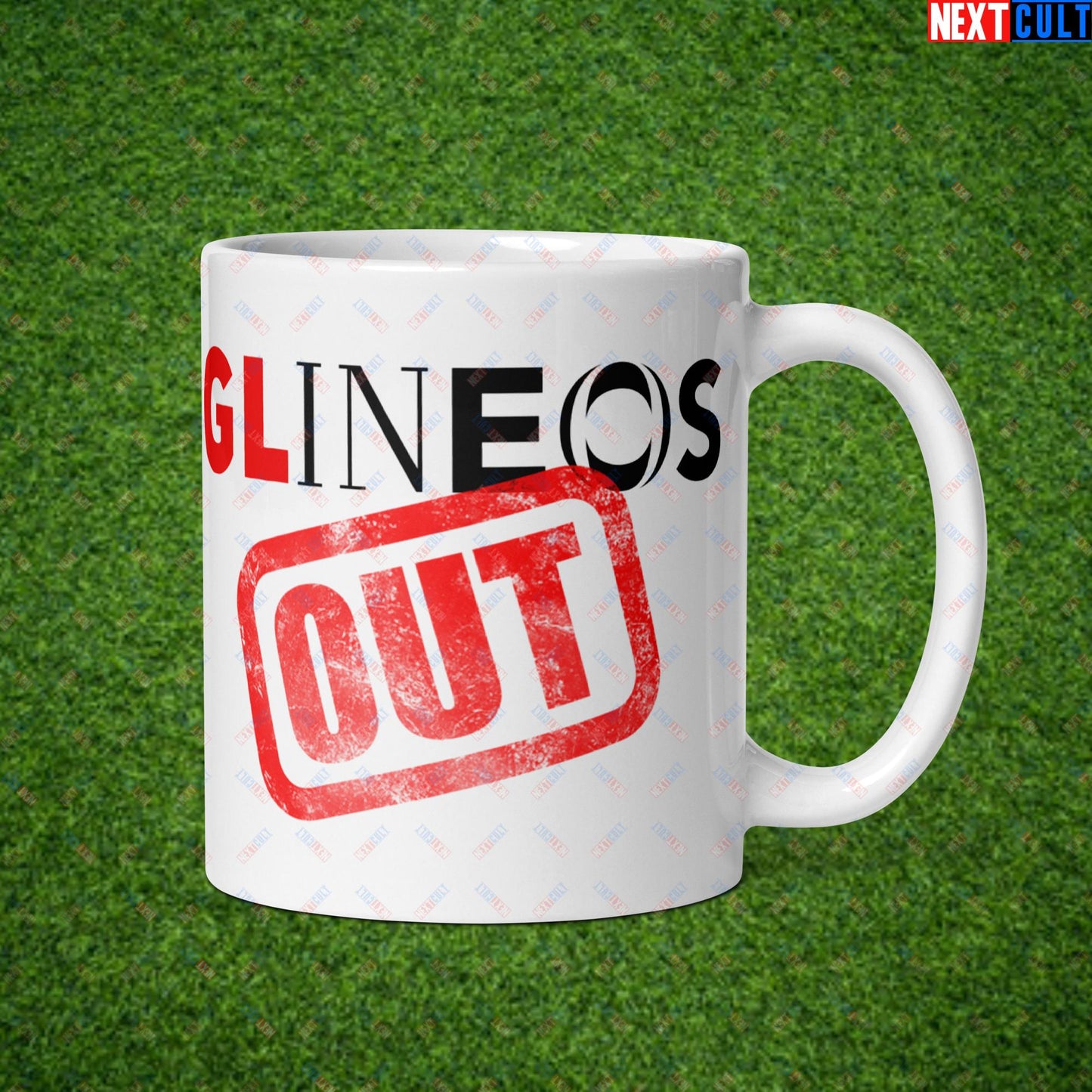 GLINEOS OUT Manchester United Fans Protest Against Glazers, Ineos and Ratcliffe White glossy mug Default Title Mugs Football GlazersOut Manchester United RatcliffeOut Next Cult Brand