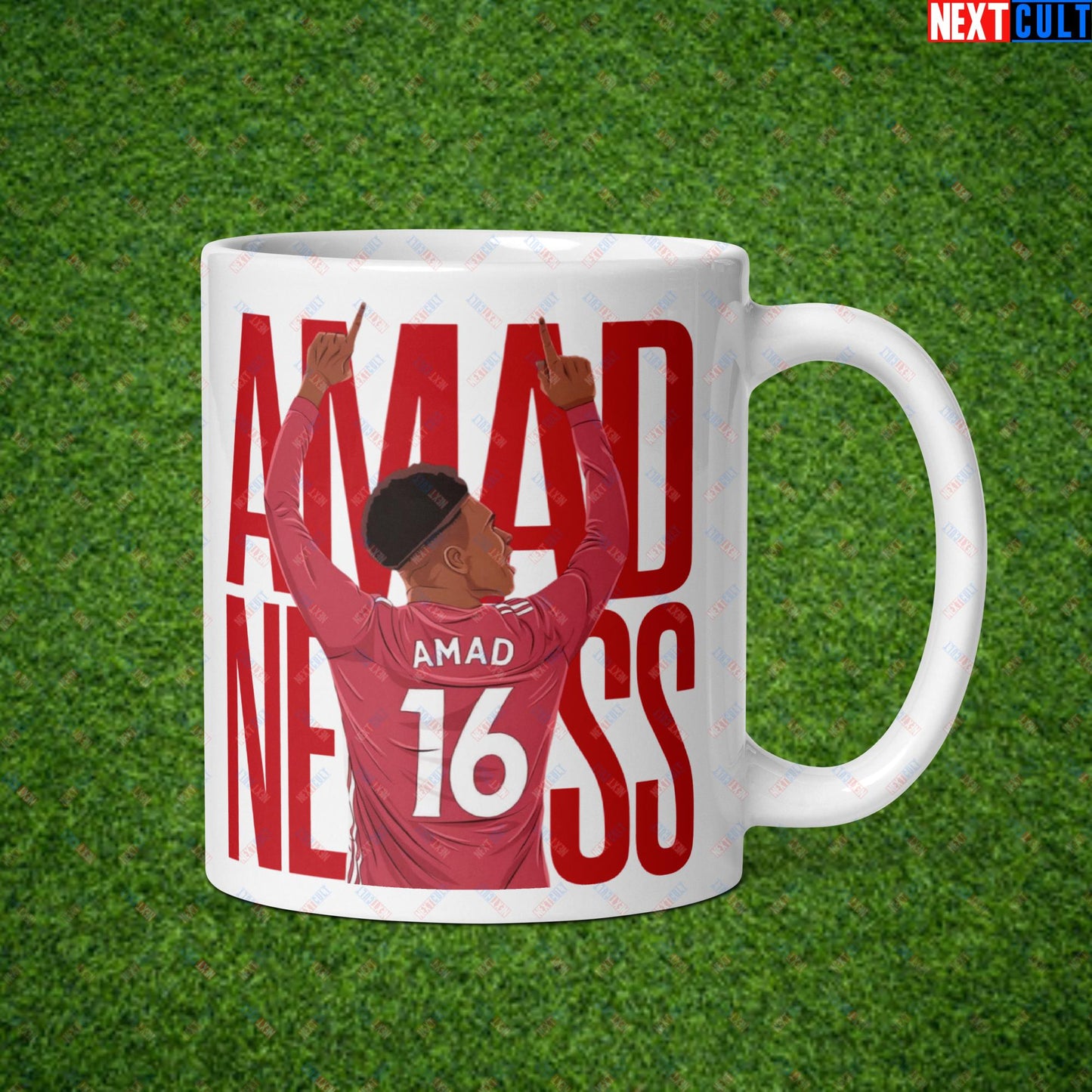 AMADNESS Amad Diallo Manchester United Funny Meme Cartoon White glossy mug Default Title Mugs Football Manchester United Next Cult Brand