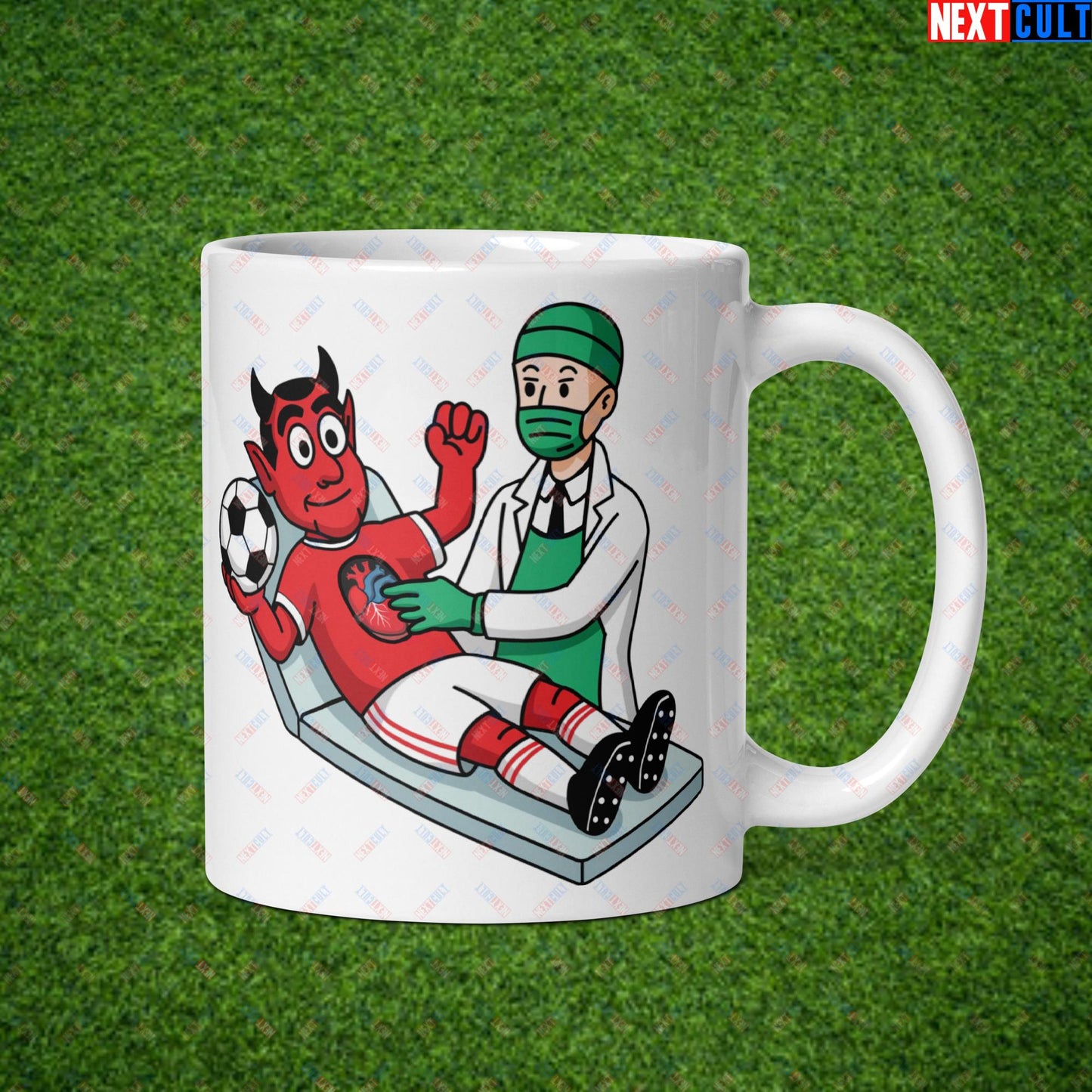 Open Heart Surgery Manchester United Ralf Rangnick Meme Cartoon White glossy mug Default Title Mugs Football GlazersOut Manchester United RatcliffeOut Next Cult Brand