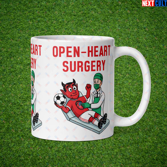 Ralf Rangnick "United Need Open Heart Surgery" Mug - Manchester United Fan Protest Coffee Cup - Lazy Players Out, Proper Structure In, Remove Owners - Funny Football Meme Gift White glossy mug Default Title Mugs Football GlazersOut Manchester United RatcliffeOut Next Cult Brand