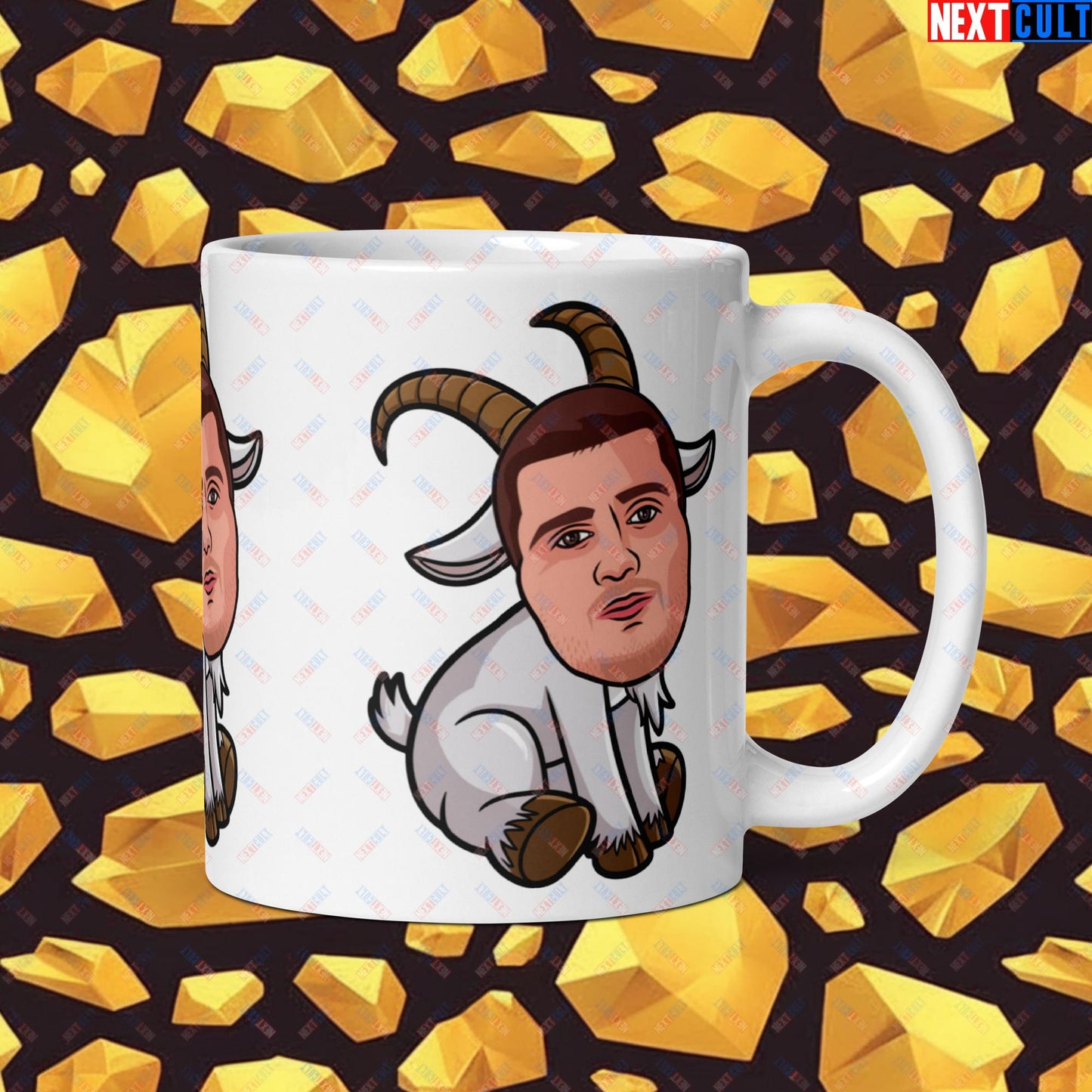 Nikola Jokic G.O.A.T. Mug - Funny Basketball Meme Coffee Cup - Greatest of All Time NBA Fan Teacup - Perfect Gift for Basketball Lovers White glossy mug Default Title Mugs Basketball Denver Nuggets G.O.A.T. NBA Nikola Jokic Next Cult Brand