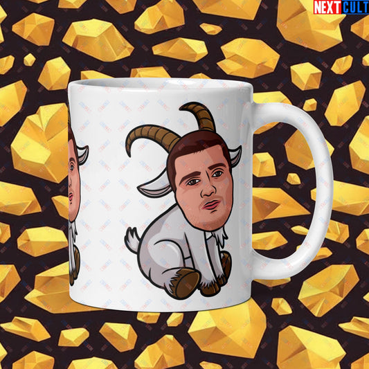 Nikola Jokic G.O.A.T. Mug - Funny Basketball Meme Coffee Cup - Greatest of All Time NBA Fan Teacup - Perfect Gift for Basketball Lovers White glossy mug Default Title Mugs Basketball Denver Nuggets G.O.A.T. NBA Nikola Jokic Next Cult Brand