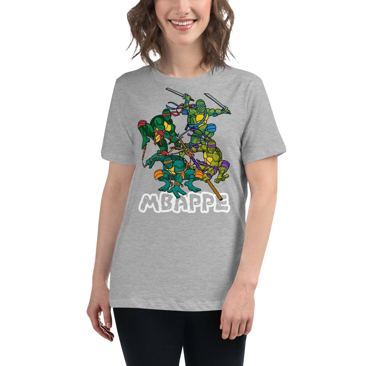 Kylian Mbappe Ninja Turtles funny football/ soccer meme Women's Relaxed T-Shirt Next Cult Brand Football, Kylian Mbappe, Ninja Turtles, PSG